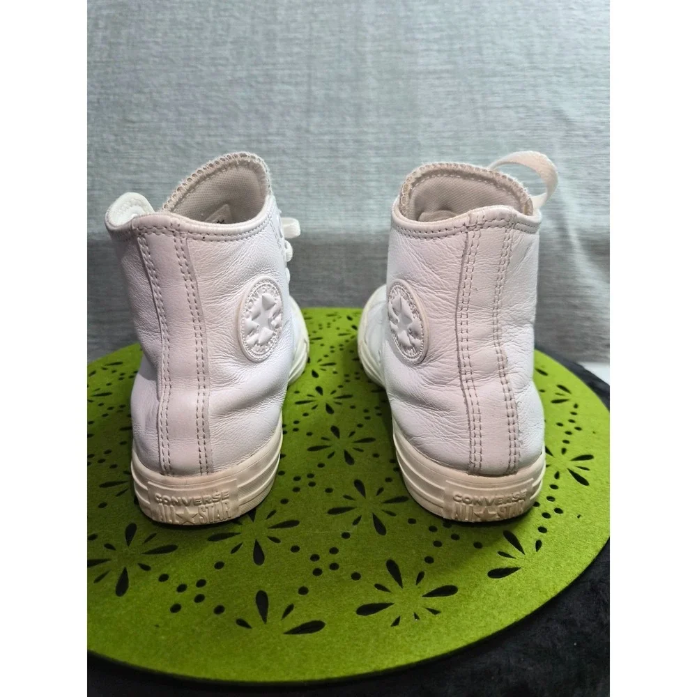 Converse Chuck Taylor All Star High Unisex US M4/W6 Shoes White Leather Sneakers - Picture 4 of 8